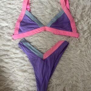 One One Pink, Purple, and Blue Bikini
